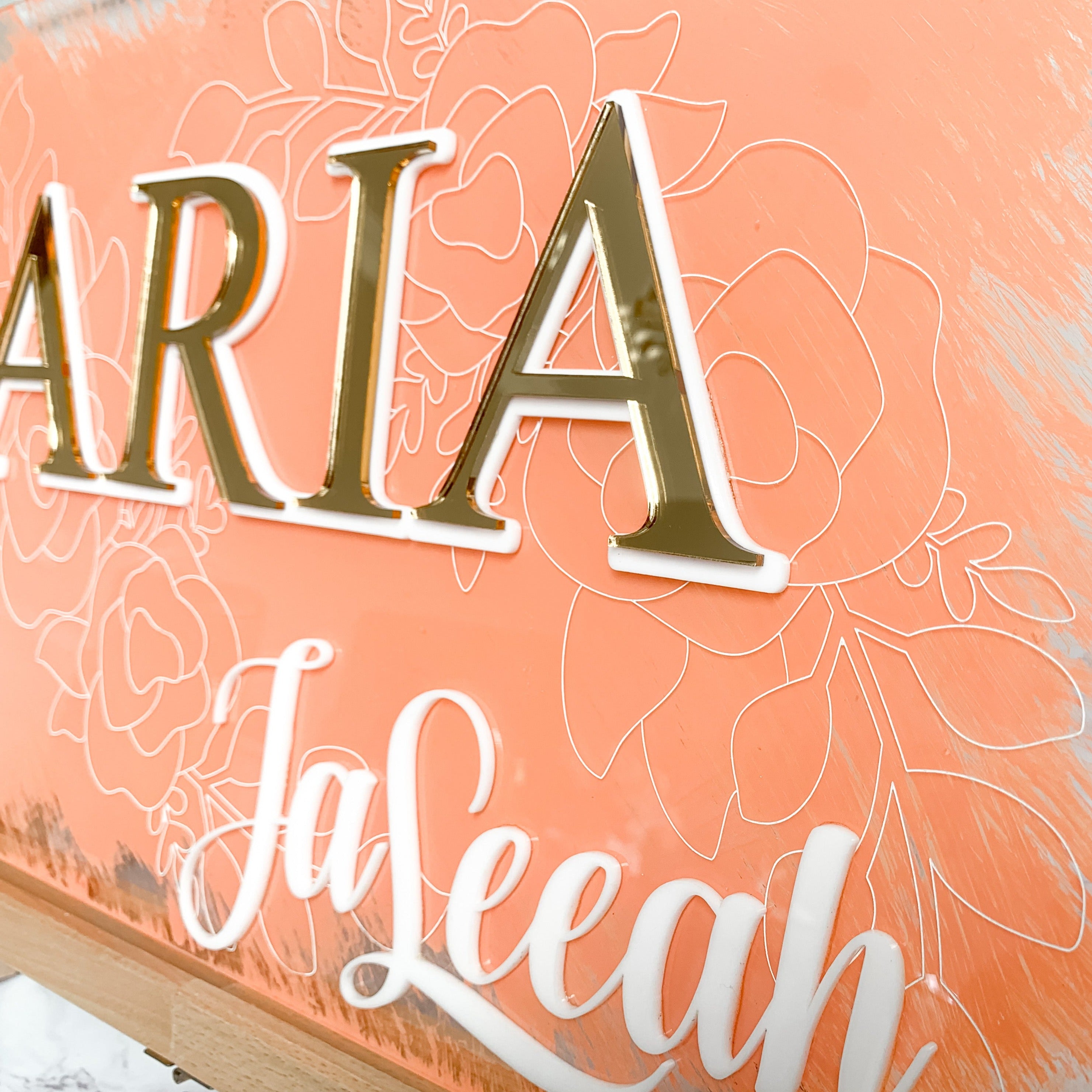 Name Sign with Florals