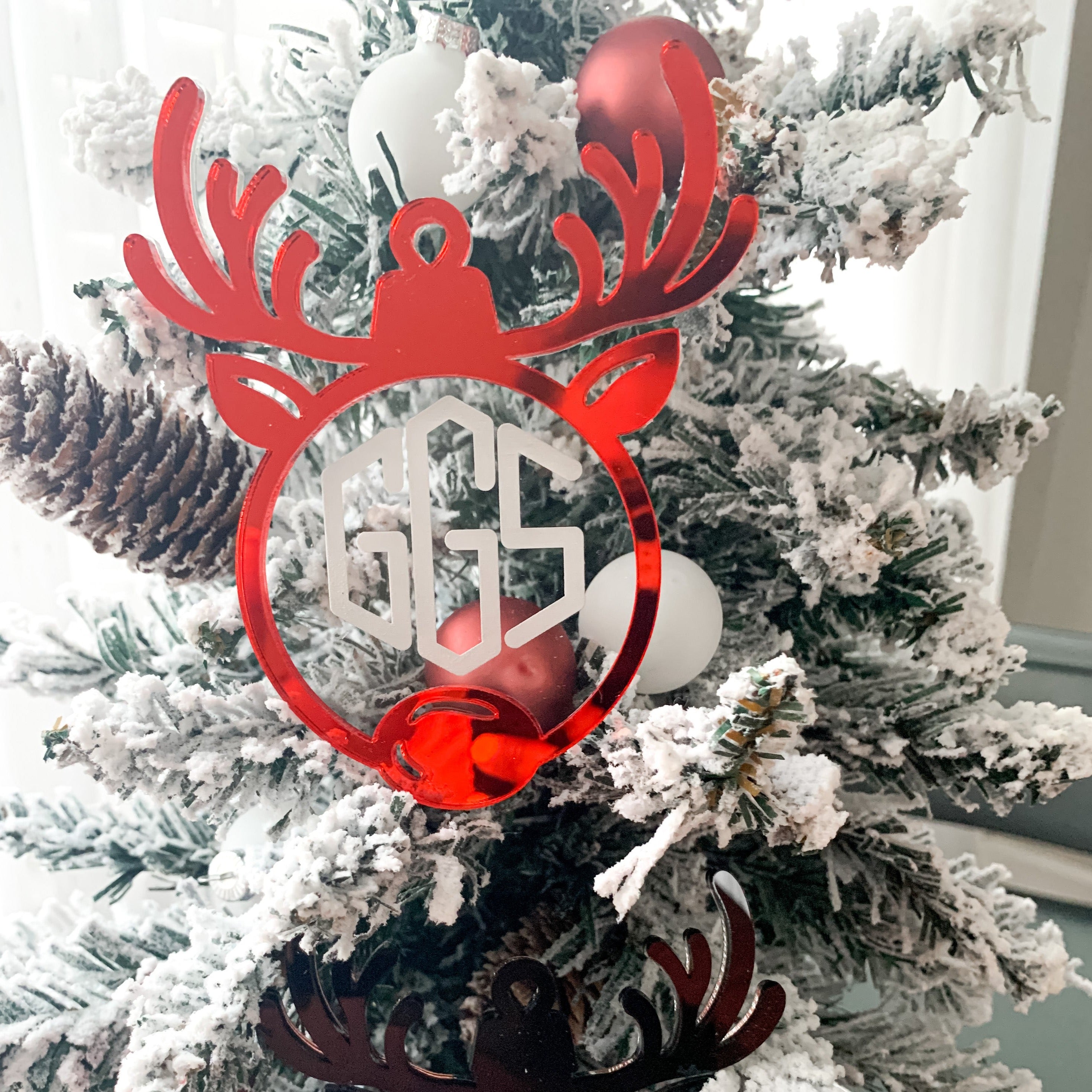 Reindeer Monogram Ornament